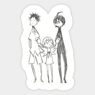 Meme, Shinobu and Araragi (Bakemonogatari) "Ending" Sticker